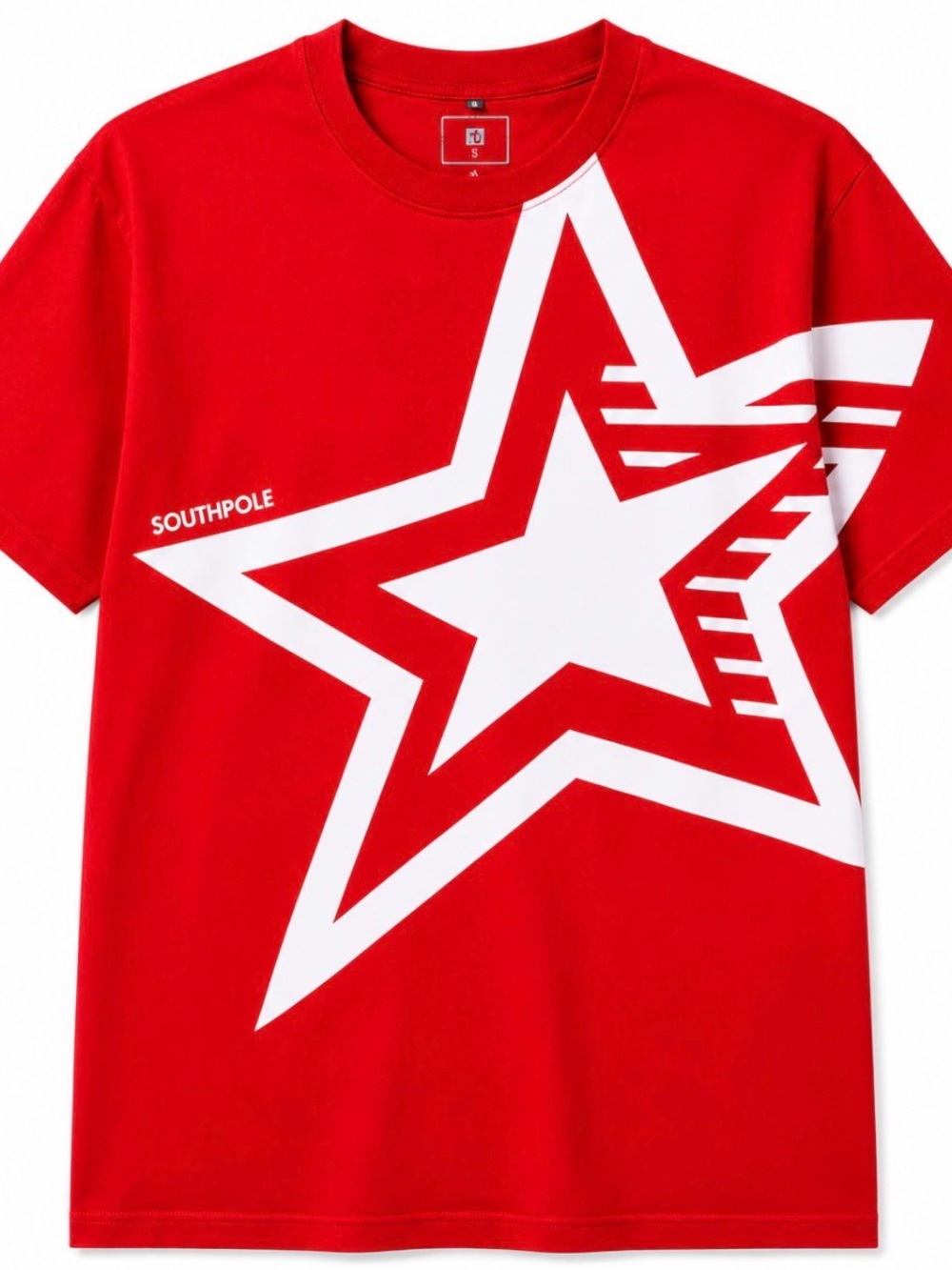 NEW Southpole Men’s Medium Red & White Star Graphic T-Shirt Y2K Streetwear